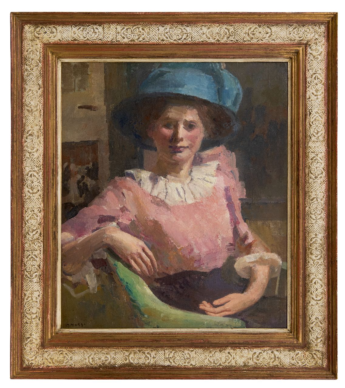 Maks C.J.  | Cornelis Johannes 'Kees' Maks | Gemälde zum Verkauf angeboten | Frau mit blauem Hut, Öl auf Leinwand 67,0 x 57,2 cm, Unterzeichnet u.l.