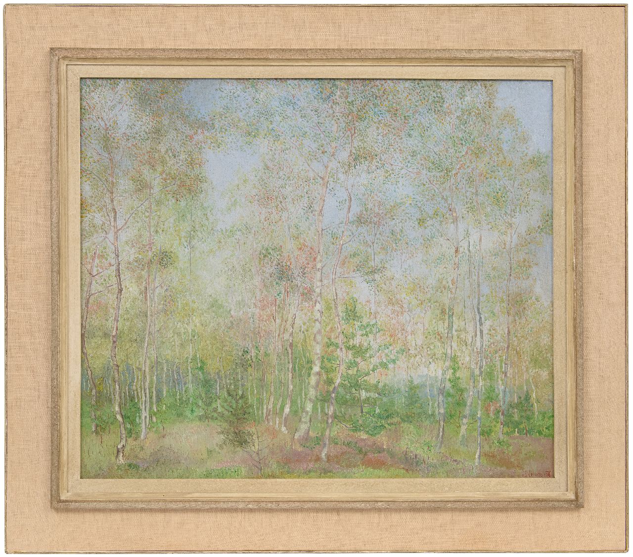 Nieweg J.  | Jakob Nieweg | Gemälde zum Verkauf angeboten | Birken, Öl auf Leinwand 60,3 x 70,7 cm, Unterzeichnet u.r. und datiert 1920