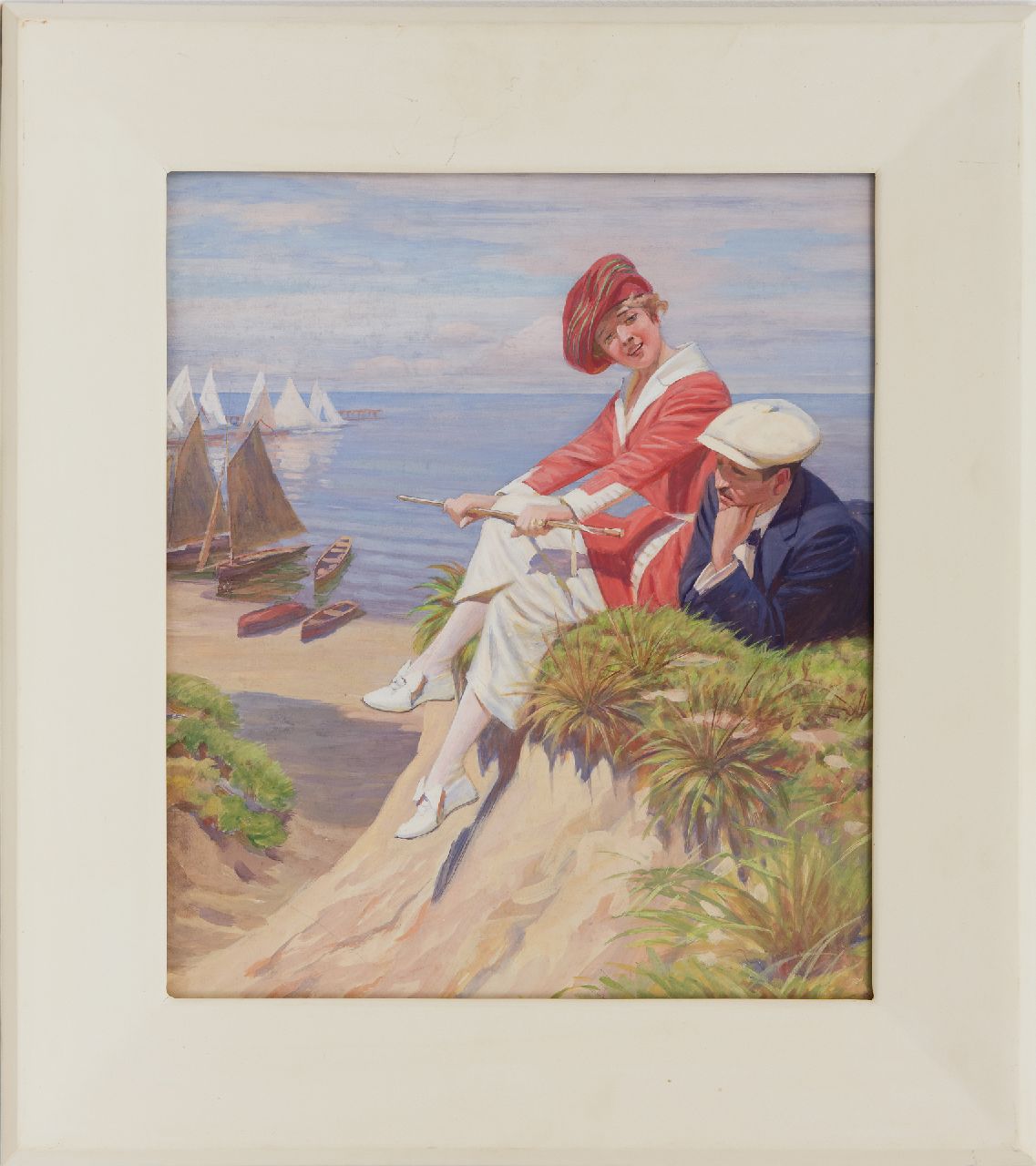 Köhler W.  | Walter Köhler | Aquarelle und Zeichnungen zum Verkauf angeboten | Am Strand, Gouache auf Papier 39,6 x 34,0 cm, zu datieren um 1921