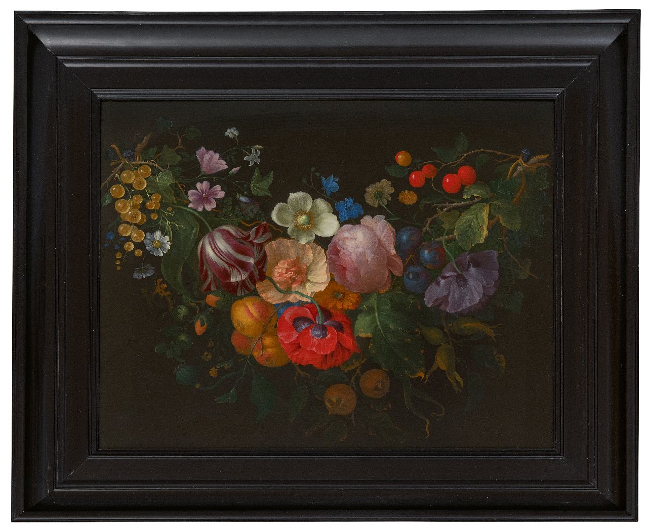Gallis P.  | Pieter Gallis | Gemälde zum Verkauf angeboten | Blumengirlande, Öl auf Holz 35,3 x 43,8 cm, zu datieren um 1685