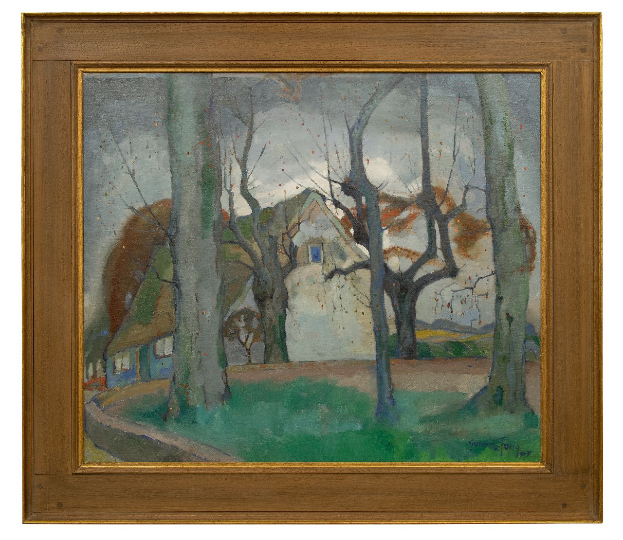 Jong G. de | Gerben 'Germ' de Jong | Gemälde zum Verkauf angeboten | Bauernhaus im Winter, Öl auf Leinwand 85,8 x 100,7 cm, Unterzeichnet u.r. und datiert 1919