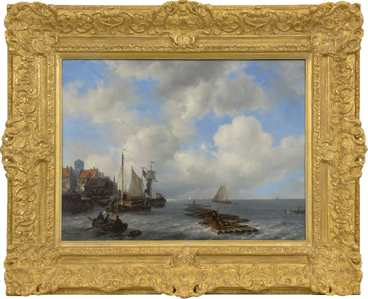 Meijer J.H.L.  | Johan Hendrik 'Louis' Meijer | Gemälde zum Verkauf angeboten | Lebhaftigkeit am Kai, Öl auf Holz 46,8 x 61,8 cm, Unterzeichnet u.l. und datiert 1841