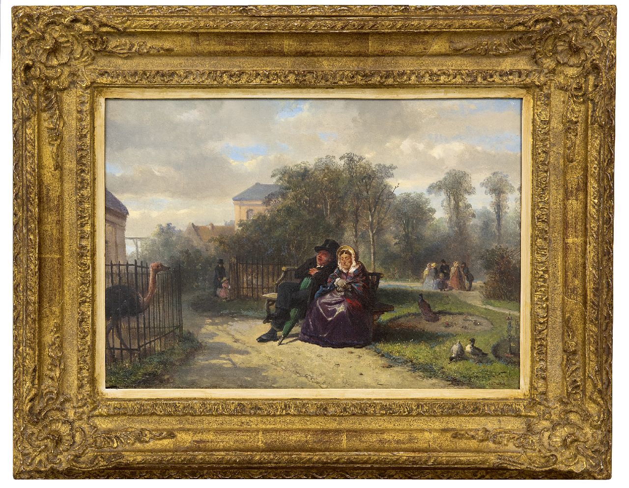 Kate J.M.H. ten | Johan 'Mari' Henri ten Kate, Artisbesuch in Amsterdam, Öl auf Holz 26,9 x 38,3 cm, Unterzeichnet u.r. und verso datiert auf Etikett 1860