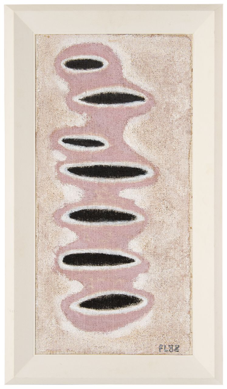 Lodeizen F.  | Frank Lodeizen | Gemälde zum Verkauf angeboten | Ohne Titel, Öl und Sand auf Leinwand 90,6 x 44,4 cm, Unterzeichnet u.r. mit Initialen und datiert '88
