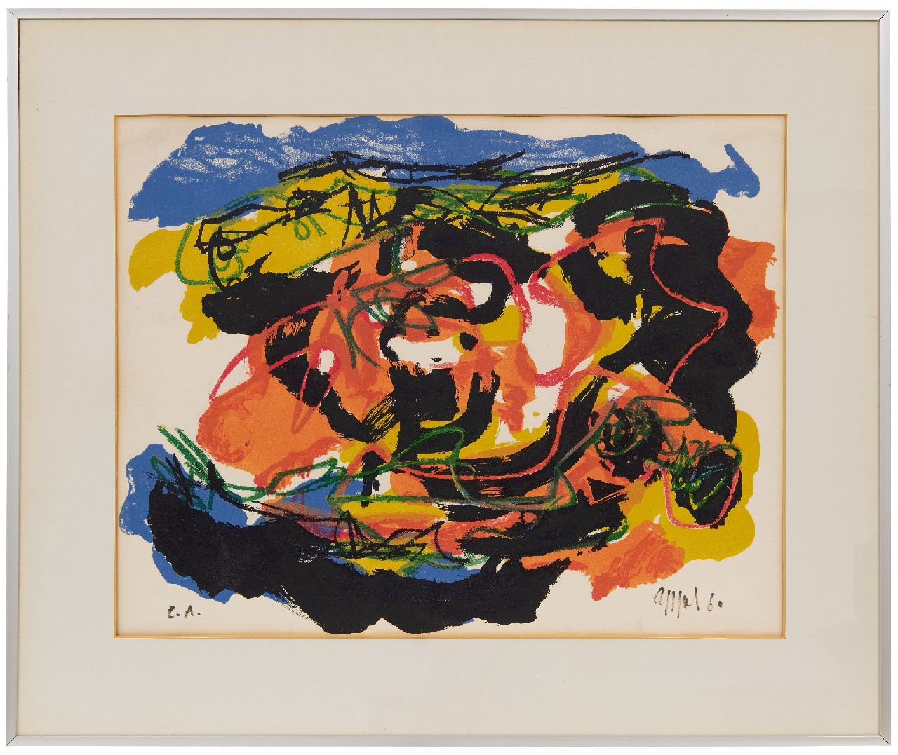 Appel C.K.  | Christiaan 'Karel' Appel | Grafik zum Verkauf angeboten | Komposition, Litho 38,9 x 49,8 cm, Unterzeichnet u.r. und datiert '60