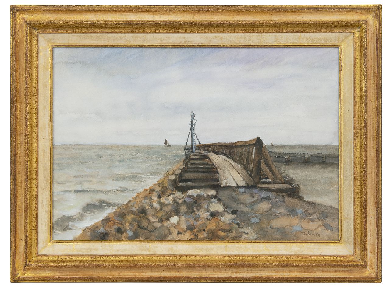 Tholen W.B.  | Willem Bastiaan Tholen | Aquarelle und Zeichnungen zum Verkauf angeboten | Der Hafen von Nijkerk, Aquarell auf Papier 38,3 x 56,5 cm, Unterzeichnet u.r. und datiert '09