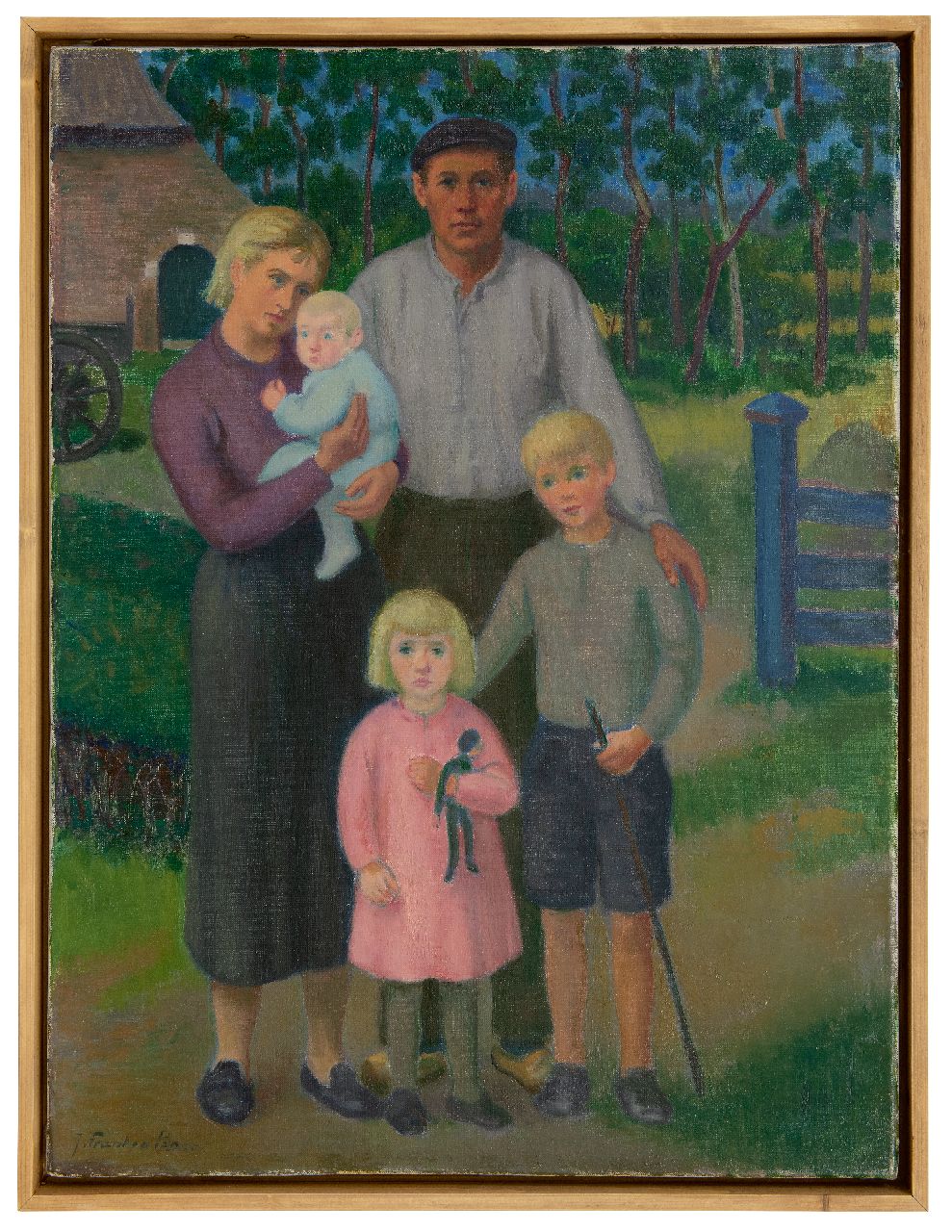 Franken J.P.J.  | Joannes Petrus Josephus 'Jan' Franken | Gemälde zum Verkauf angeboten | Bauernfamilie, Öl auf Leinwand 60,3 x 45,4 cm, Unterzeichnet u.l.