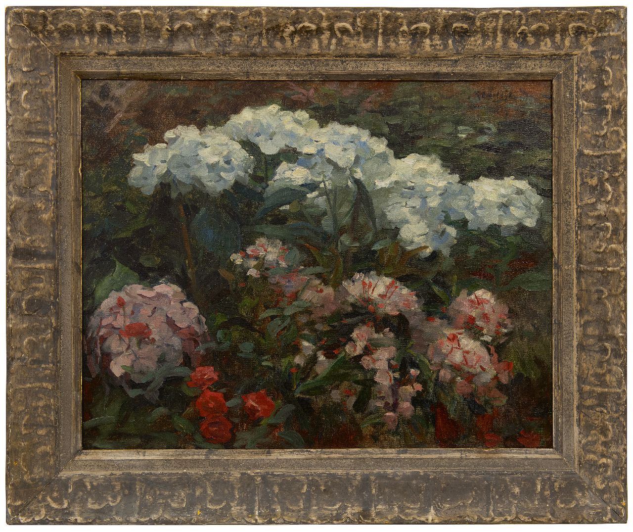 Bobeldijk F.  | Felicien Bobeldijk | Gemälde zum Verkauf angeboten | Ecke des Gartens, Öl auf Leinwand 52,4 x 66,9 cm, Unterzeichnet o.r.
