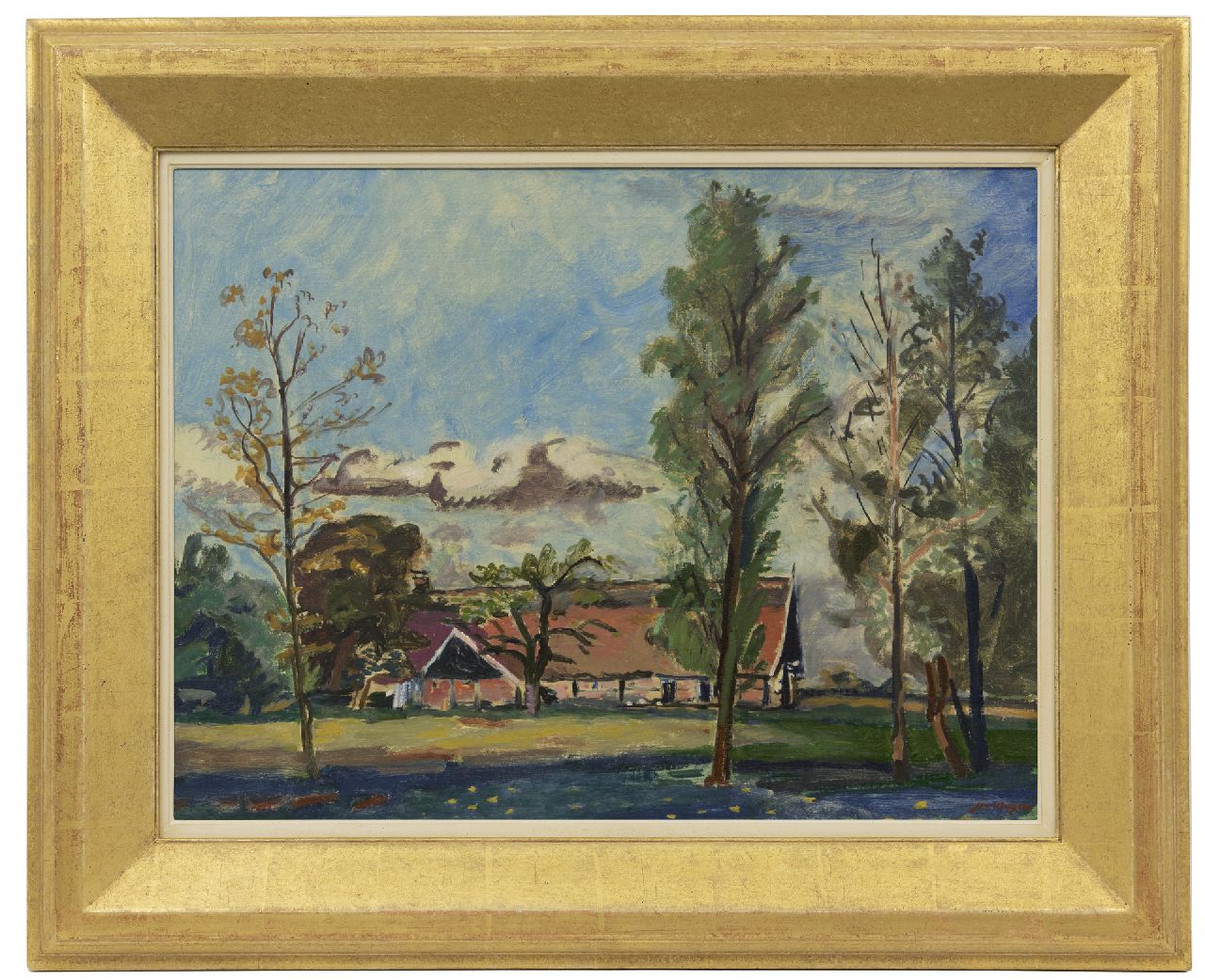 Wiegers J.  | Jan Wiegers | Gemälde zum Verkauf angeboten | Bauernhof in Saasveld, Twente, Öl auf Leinwand 46,6 x 61,2 cm, Unterzeichnet u.r. und datiert '40