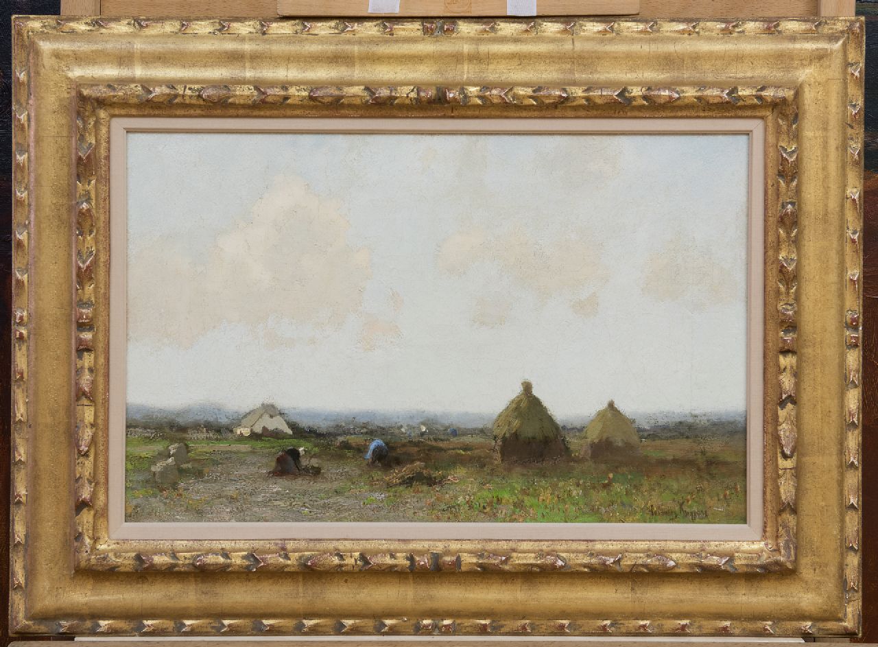 Kuijpers C.  | Cornelis Kuijpers, landschaft mit Kartoffelrodern, Öl auf Leinwand 28,2 x 43,9 cm, Unterzeichnet r.u.