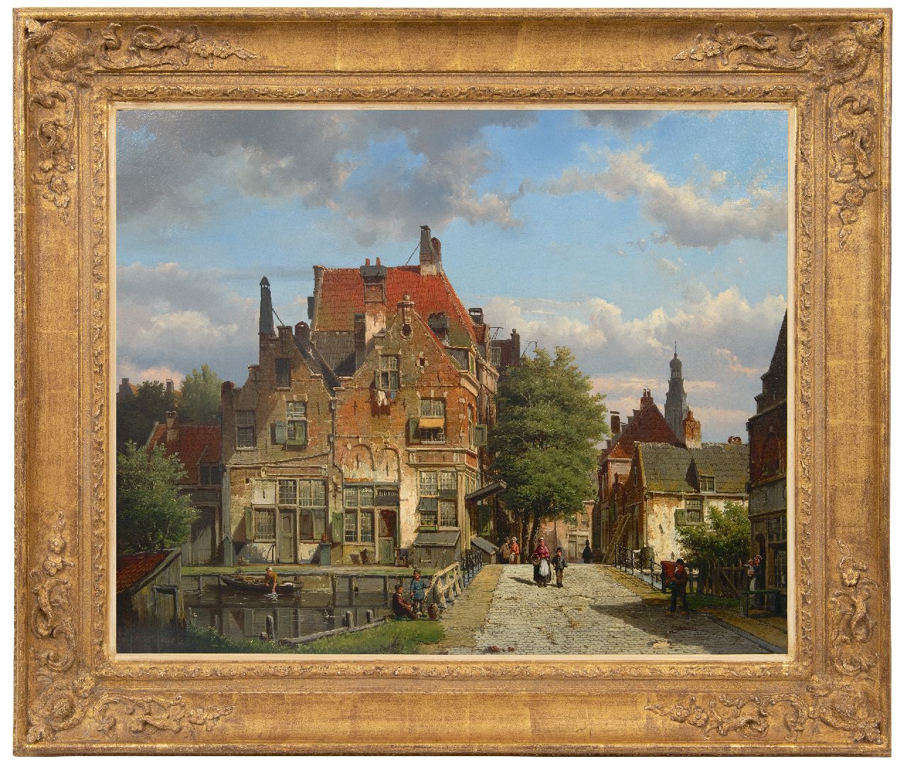 Koekkoek W.  | Willem Koekkoek, Holländisches Stadtbild mit einer Brücke über einen Kanal, Öl auf Leinwand 67,4 x 82,3 cm, Unterzeichnet u.l. und datiert '66