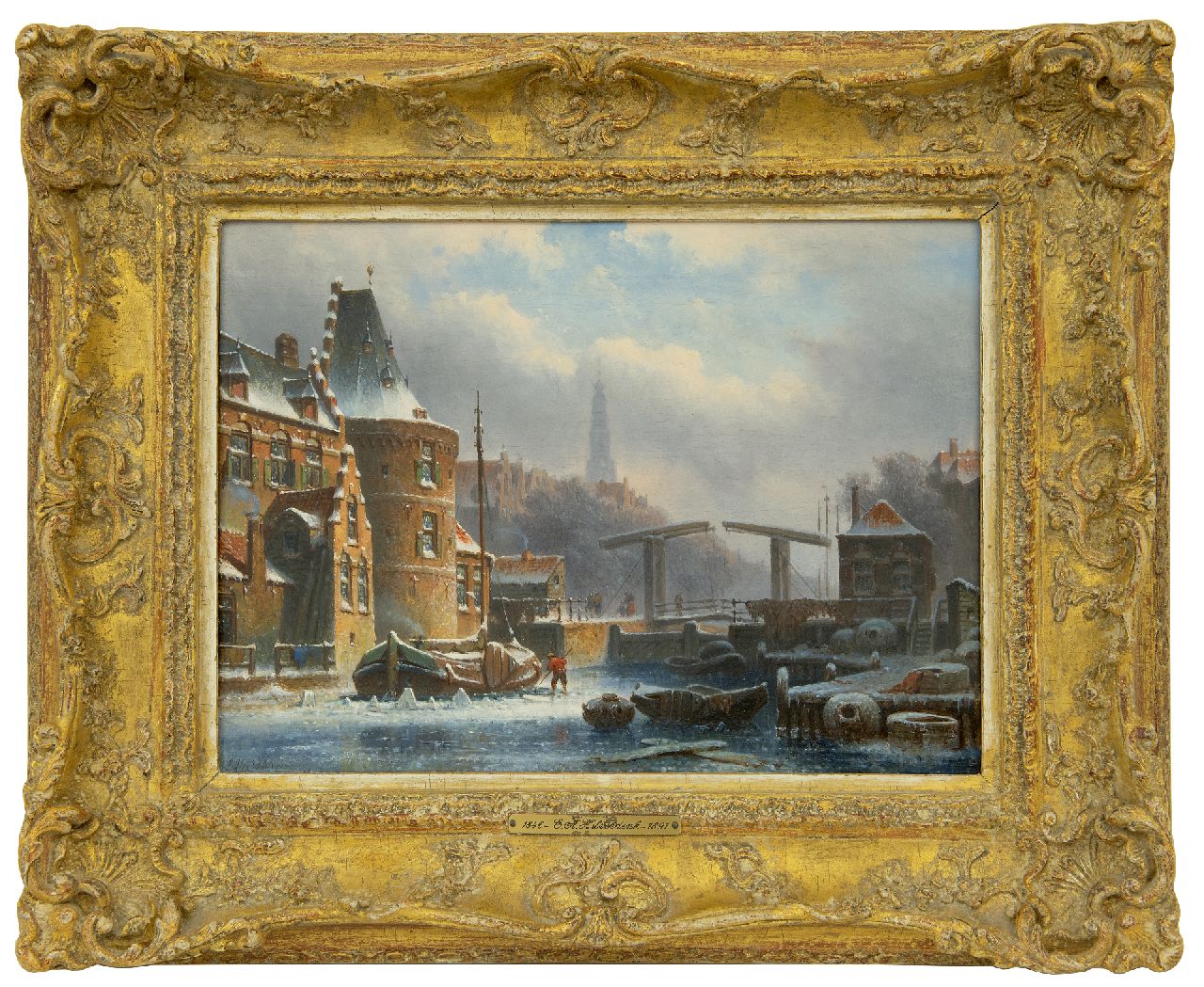 Hilverdink E.A.  | Eduard Alexander Hilverdink, Amsterdamer Kanal im Winter, Öl auf Holz 23,2 x 31,5 cm, Unterzeichnet u.l. und datiert '69