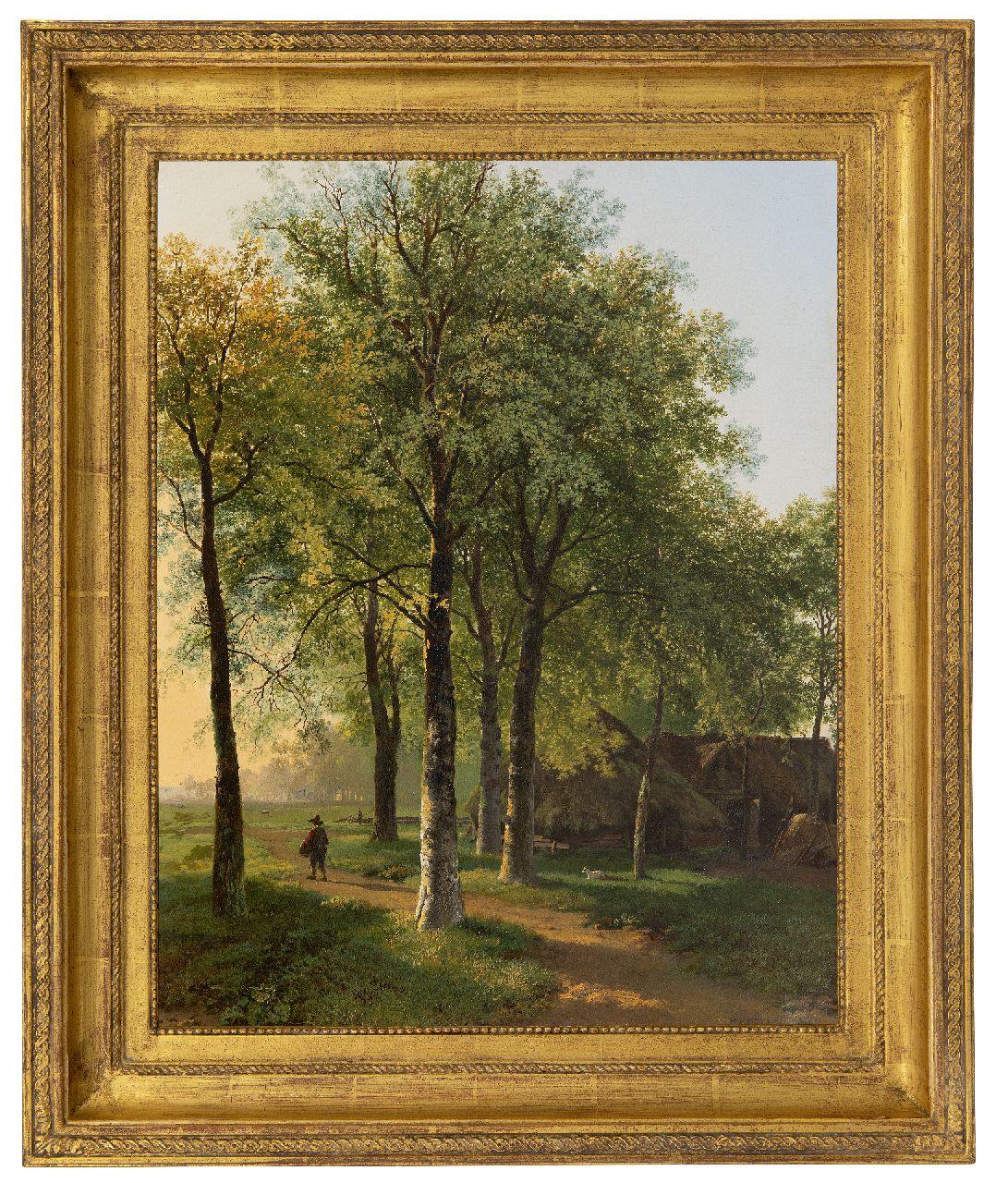 Koekkoek B.C.  | Barend Cornelis Koekkoek, Reisender auf einem Waldweg im hellen Sonnenlicht, Öl auf Leinwand 54,6 x 44,4 cm, Unterzeichnet u.r. und datiert 1829