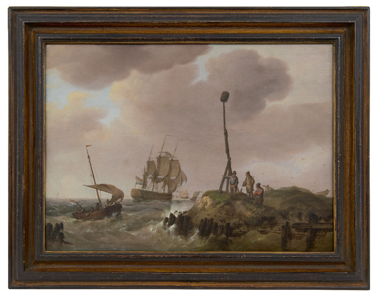 Koekkoek J.H.  | Johannes Hermanus Koekkoek | Gemälde zum Verkauf angeboten | Segelschiffe vor der Küste von Zeeland, Öl auf Holz 35,6 x 48,8 cm, Unterzeichnet u.r.