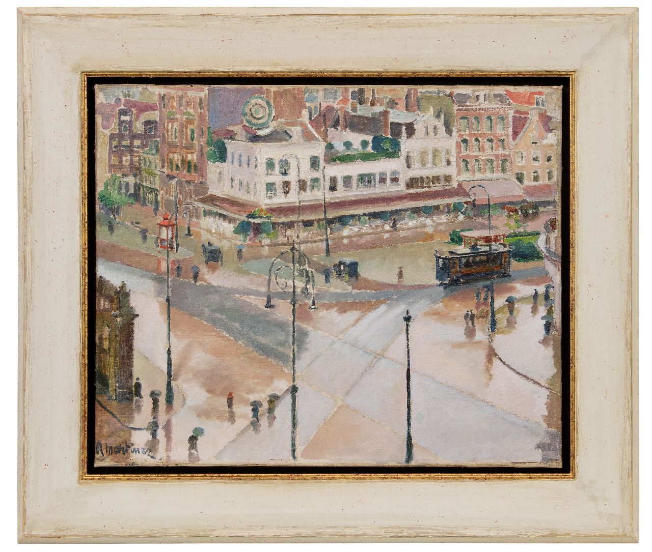 Martinez R.  | Raoul Martinez | Gemälde zum Verkauf angeboten | Beim Leidseplein, Amsterdam, Öl auf Leinwand 53,2 x 65,3 cm, Unterzeichnet l.u.