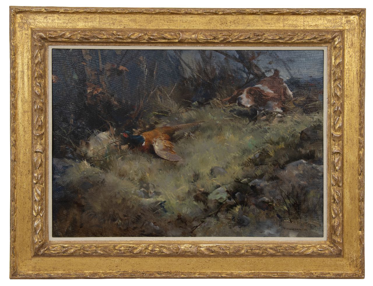 Hem P. van der | Pieter 'Piet' van der Hem | Gemälde zum Verkauf angeboten | Fasanenjagd, Öl auf Leinwand 70,2 x 102,0 cm, Unterzeichnet u.r.