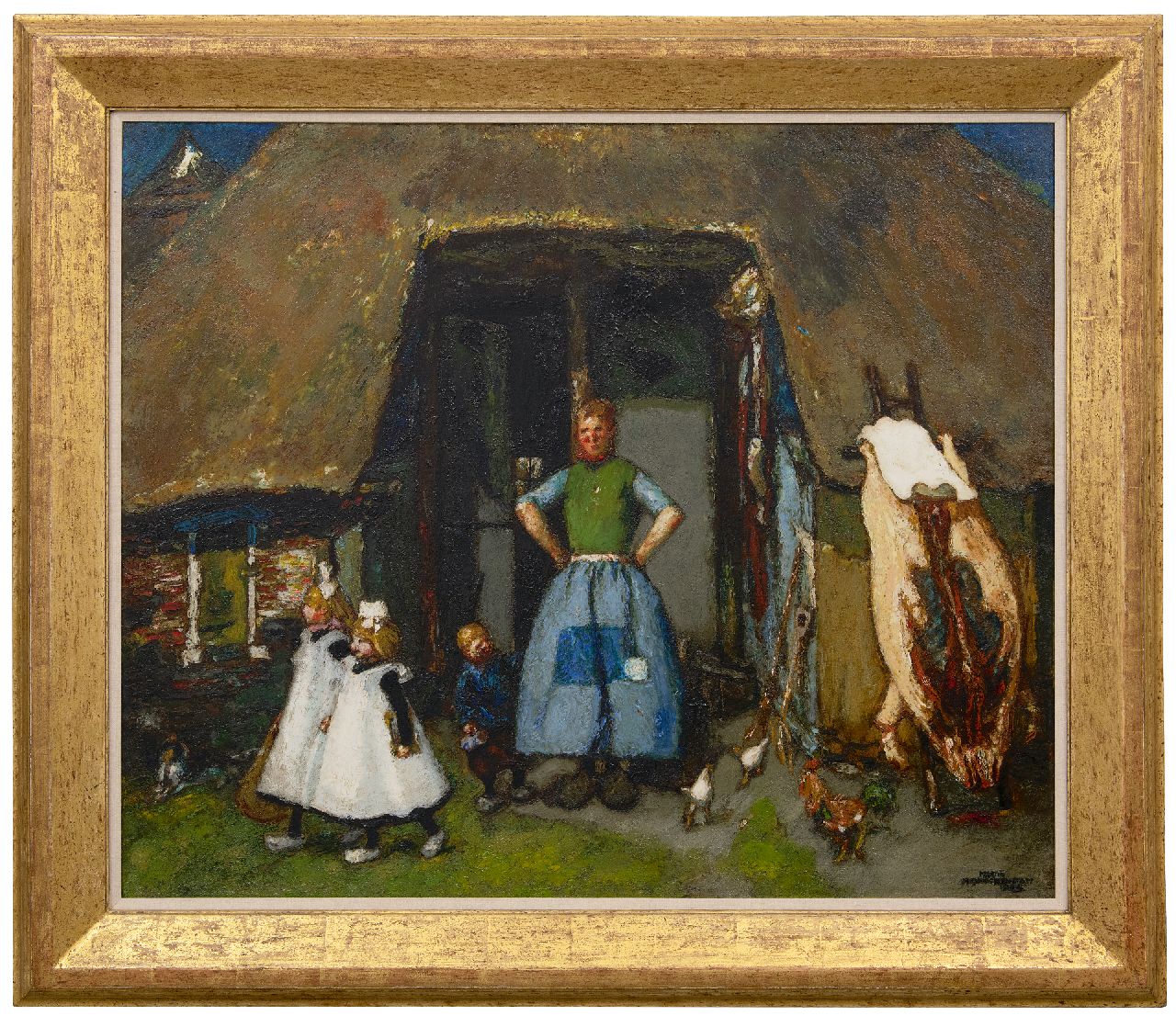 Monnickendam M.  | Martin Monnickendam | Gemälde zum Verkauf angeboten | Bauernfamilie Markelo, Öl auf Leinwand 75,5 x 90,2 cm, Unterzeichnet r.u. und datiert 1924