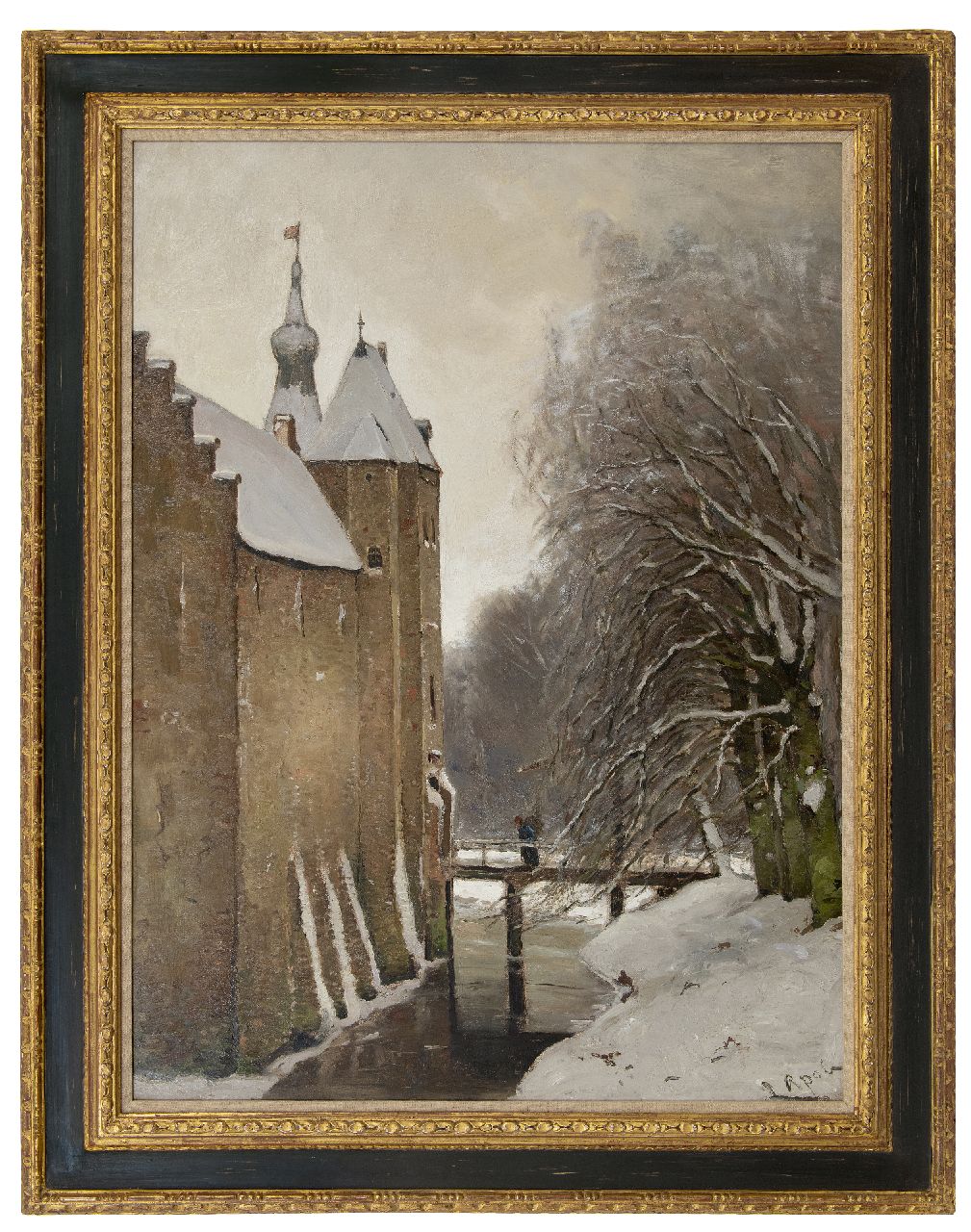 Apol L.F.H.  | Lodewijk Franciscus Hendrik 'Louis' Apol | Gemälde zum Verkauf angeboten | Schloss Doorwerth im Schnee, Öl auf Leinwand 108,2 x 81,2 cm, Unterzeichnet r.u.