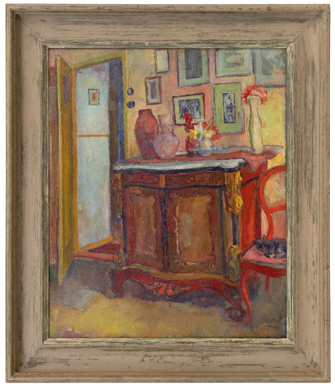 Kievit C.  | Cornelis Kievit, Innenraum, Öl auf Leinwand 70,0 x 55,0 cm, Unterzeichnet u.r.