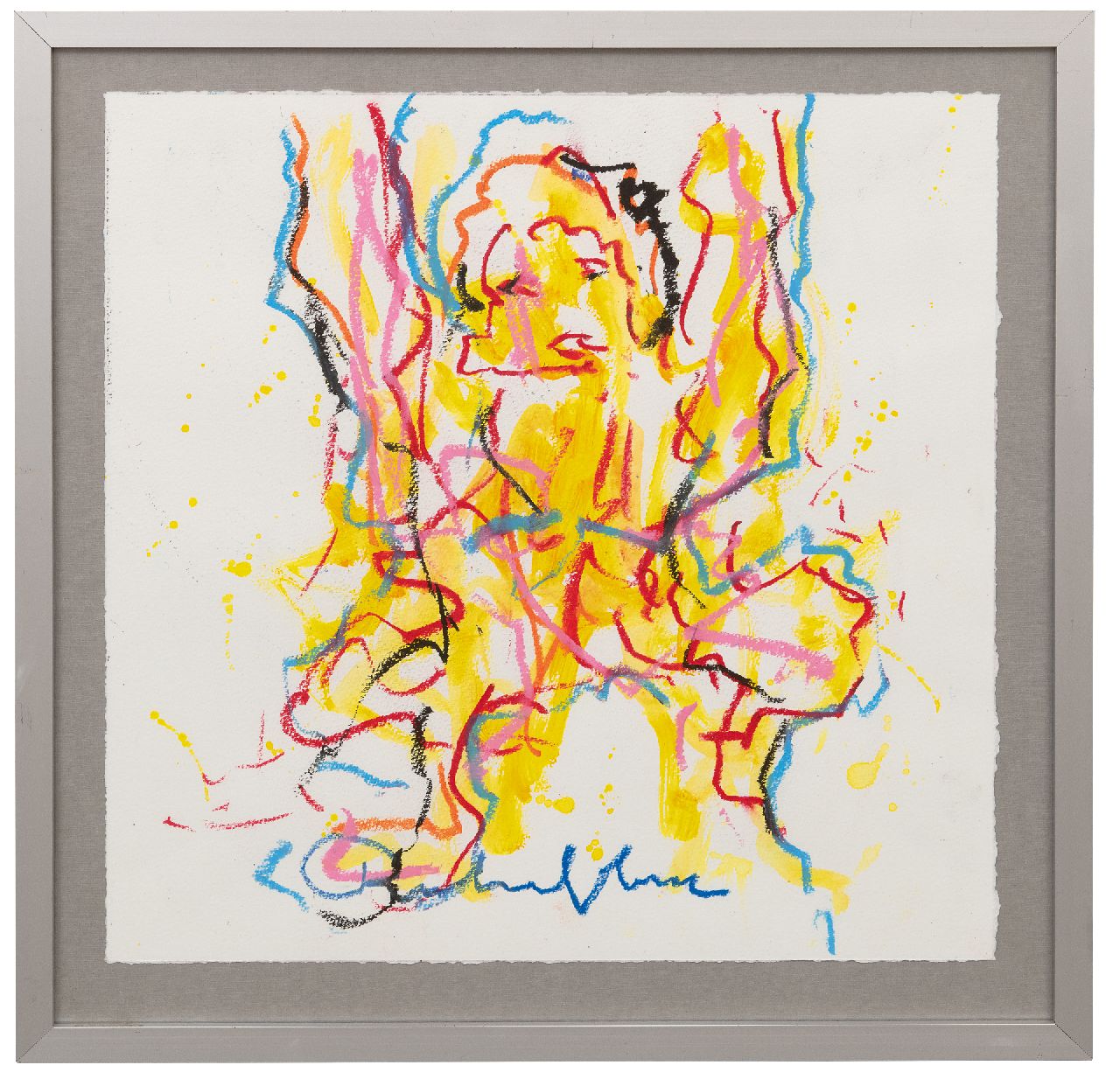 Heyboer A.  | Anton Heyboer | Aquarelle und Zeichnungen zum Verkauf angeboten | Untitled, crayon and watercolour on paper 42,5 x 42,5 cm, Unterzeichnet M.u.