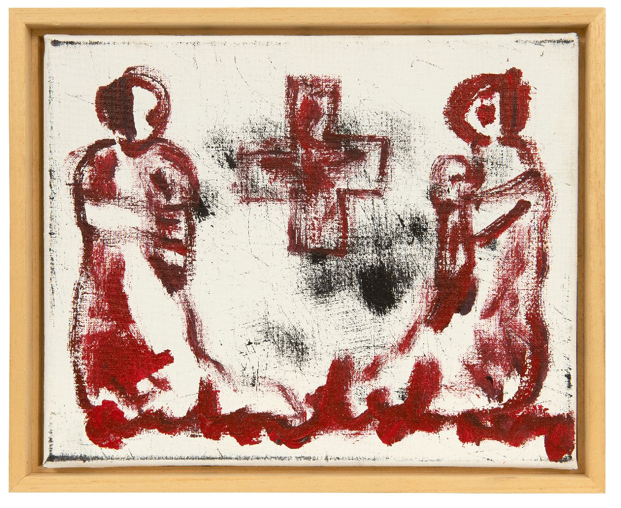 Heyboer A.  | Anton Heyboer | Gemälde zum Verkauf angeboten | Komposition mit Kreuz, Öl auf Leinwand 24,2 x 29,9 cm, Unterzeichnet u.m.