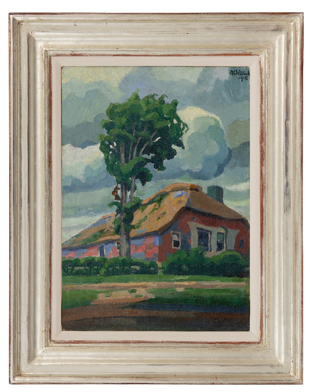 Willink A.C.  | Albert 'Carel' Willink | Gemälde zum Verkauf angeboten | Ein Bauernhof mit Baum, Öl auf Leinwand 48,0 x 34,3 cm, signed u.r. und datiert 1918