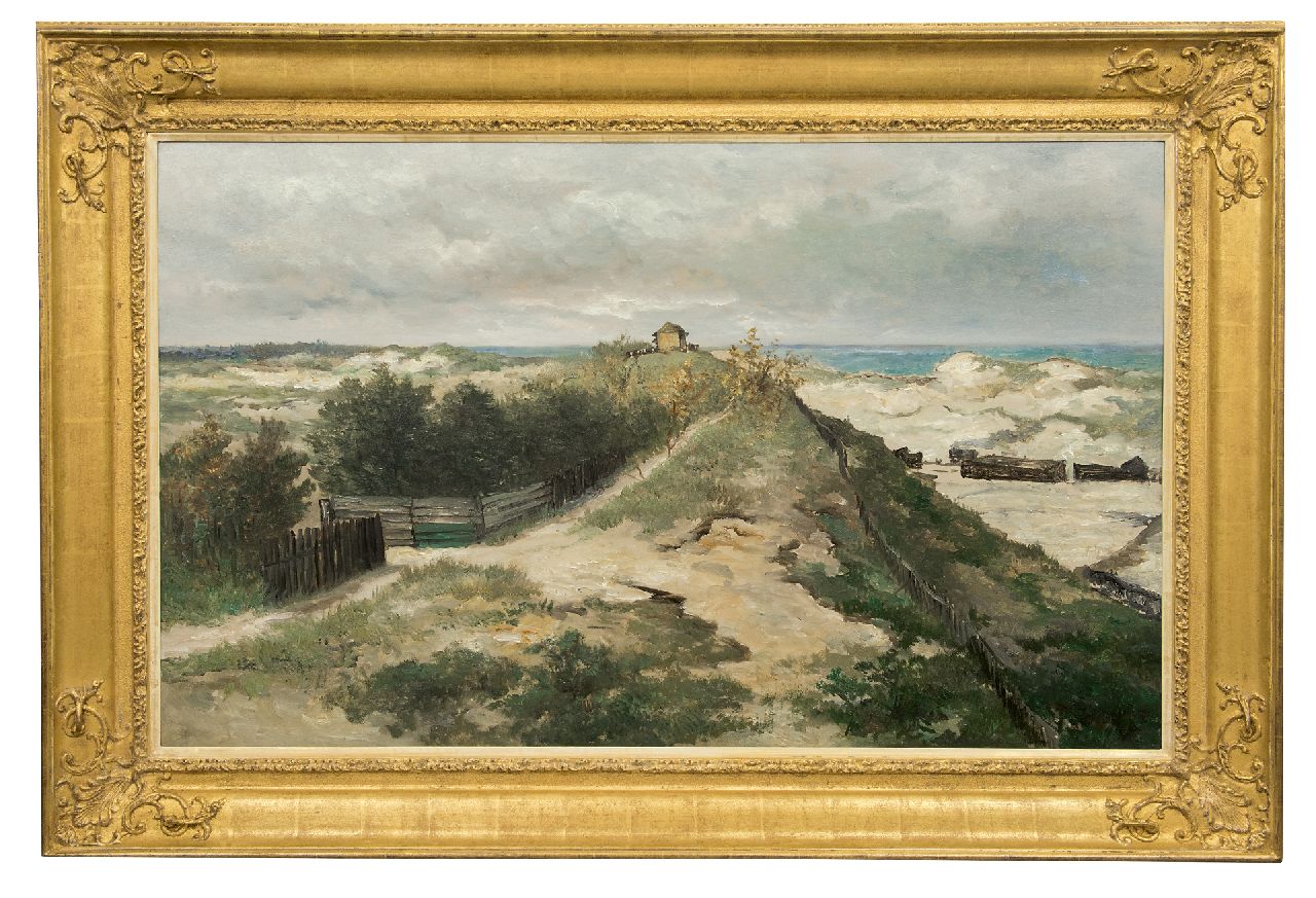 Mesdag H.W.  | Hendrik Willem Mesdag, Das Atelier von Sientje Mesdag-van Houten, Öl auf Holz 70,1 x 115,2 cm, Unterzeichnet Mit Stempel der autorisierten Werkstatt und zu datieren um 1885-1895