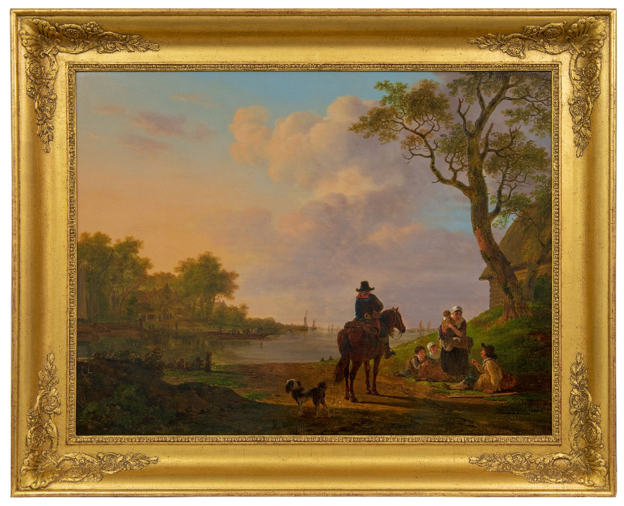 Strij J. van | Jacob van Strij | Gemälde zum Verkauf angeboten | Der Postillion, Öl auf Holz 64,9 x 83,8 cm, Unterzeichnet u.r.