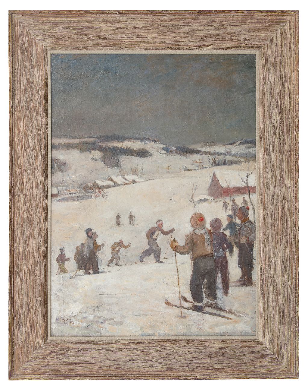 Oplt O.  | Oldřich Oplt | Gemälde zum Verkauf angeboten | Das Skirennen, Öl auf Leinwand 99,7 x 72,8 cm, Unterzeichnet u.l. und datiert '52