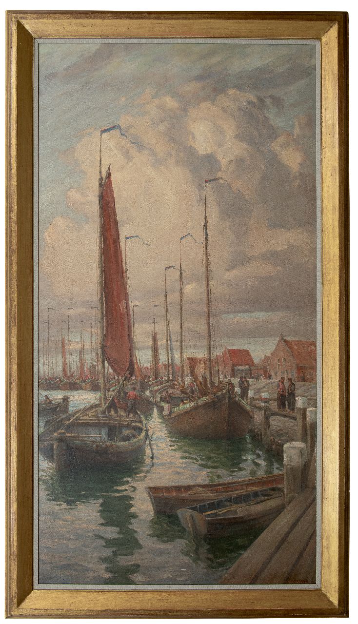 Randall M.  | Maurice Randall | Gemälde zum Verkauf angeboten | Der Hafen von Volendam, Öl auf Leinwand 175,3 x 91,3 cm, Unterzeichnet u.r.