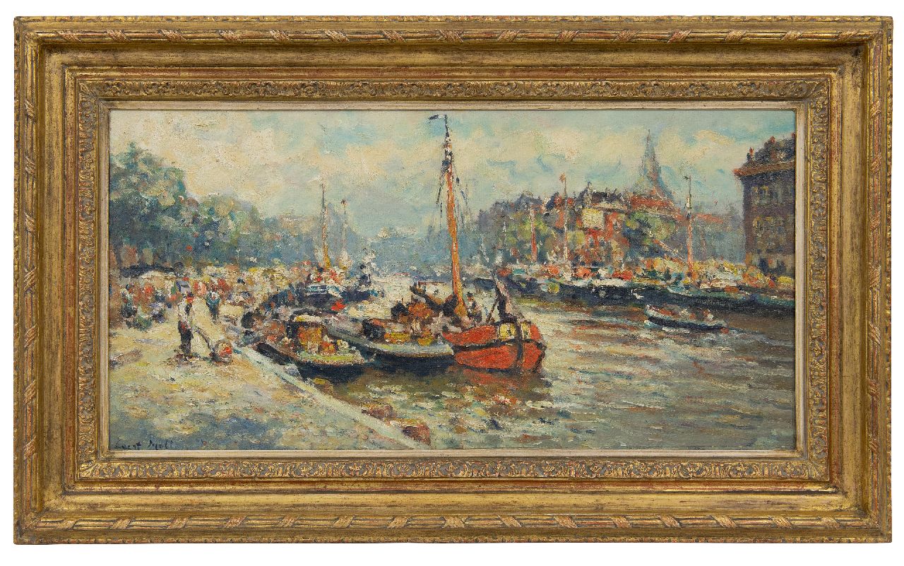 Moll E.  | Evert Moll | Gemälde zum Verkauf angeboten | Der Leuvehaven in Rotterdam, Öl auf Leinwand 40,8 x 80,5 cm, Unterzeichnet u.l.