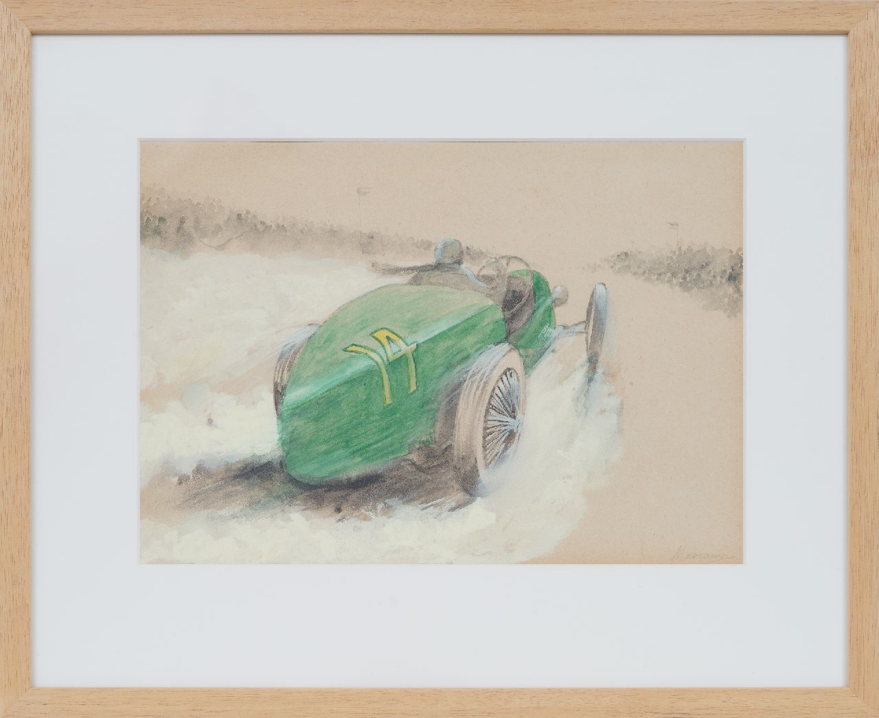 Onbekend   | Onbekend | Aquarelle und Zeichnungen zum Verkauf angeboten | Rennwagen nr. 14 (set van 5), Bleistift, Aquarell und Gouache auf Papier 20,0 x 28,9 cm, Unterzeichnet r.u.