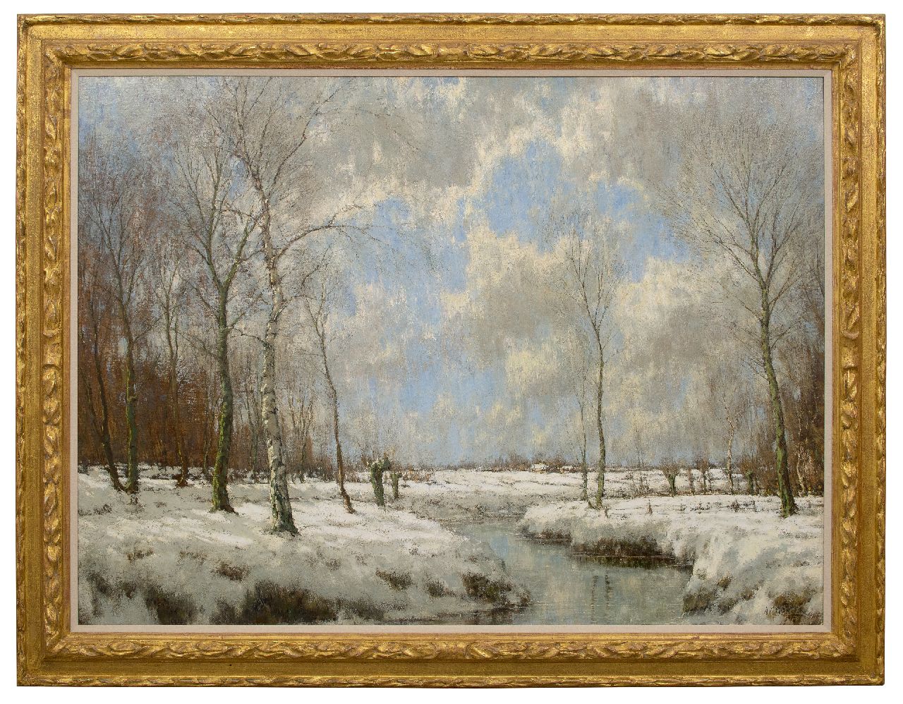 Gorter A.M.  | 'Arnold' Marc Gorter, Die Vordense Bach im Winter, Öl auf Leinwand 114,9 x 154,7 cm, Unterzeichnet u.r. (zweimal)