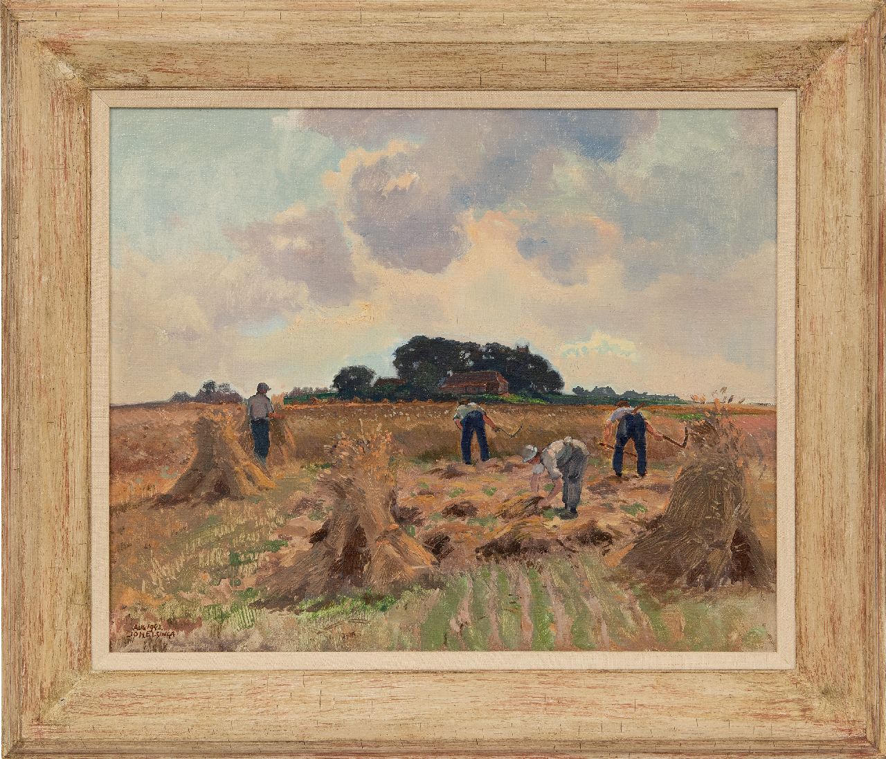 Elsinga J.  | Johannes 'Joh' Elsinga | Gemälde zum Verkauf angeboten | Erntezeit, Öl auf Leinwand 46,1 x 56,1 cm, Unterzeichnet u.l. und datiert Aug 1942