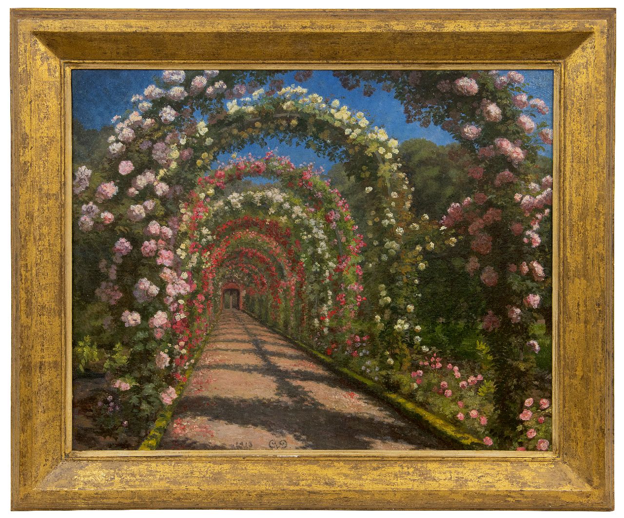 Schønheyder van Deurs C.A.  | Caroline Alexia Schønheyder van Deurs | Gemälde zum Verkauf angeboten | Rosenallee, Öl auf Leinwand 52,6 x 65,5 cm, Unterzeichnet u.m. mit Monogramm und datiert 1918