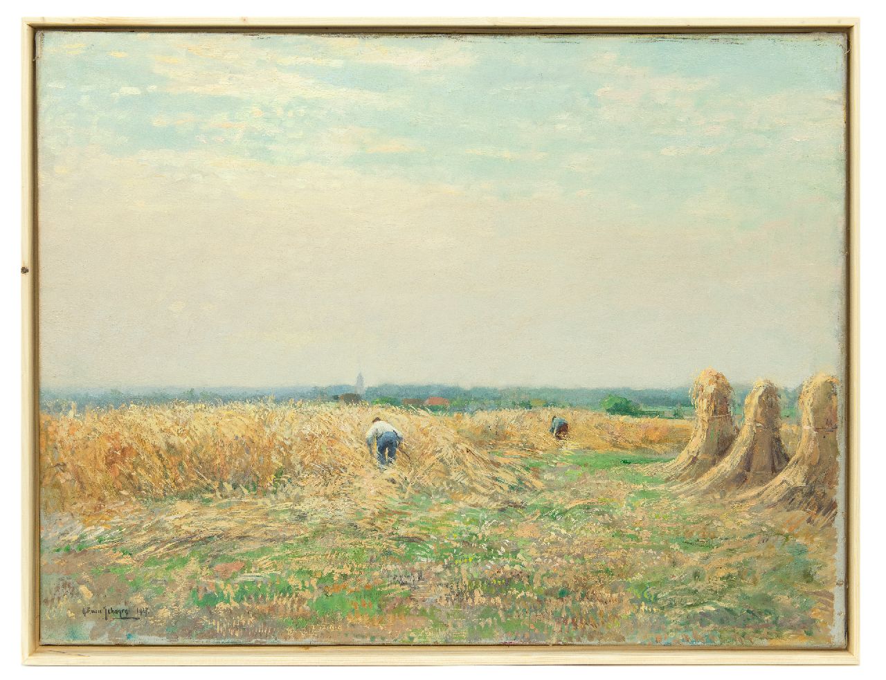 Schagen G.F. van | Gerbrand Frederik van Schagen | Gemälde zum Verkauf angeboten | Roggenernte, Öl auf Leinwand 60,5 x 80,7 cm, Unterzeichnet u.l. und datiert 1927