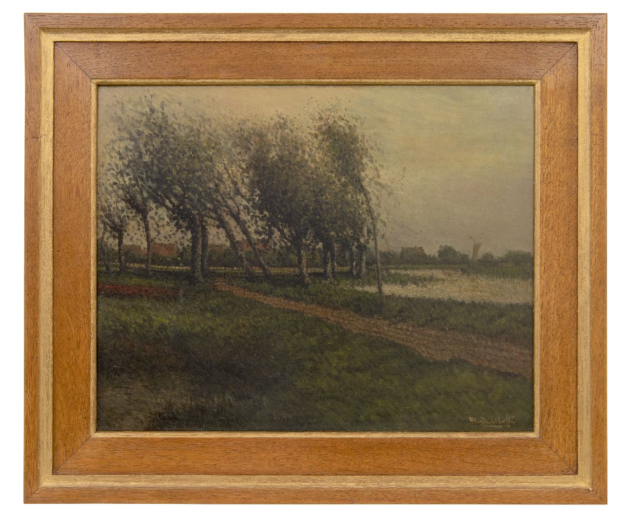 Daalhoff H.A. van | Hermanus Antonius 'Henri' van Daalhoff | Gemälde zum Verkauf angeboten | Pfad entlang des Flusses, Öl auf Holz 32,0 x 40,4 cm, Unterzeichnet u.r.
