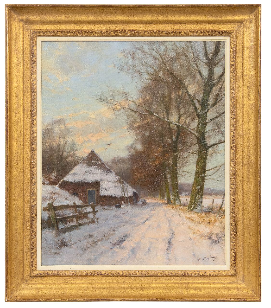 Holtrup J.  | Jan Holtrup, Winter im Achterhoek, Öl auf Leinwand 60,3 x 50,3 cm, Unterzeichnet u.r. und auf dem Keilrahmen und zu datieren um 1973