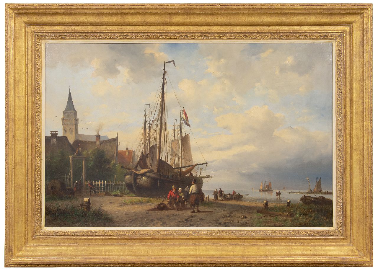 Wijdoogen N.M.  | Nicolaas Martinus Wijdoogen, Fischerdorf in die Strandnähe, Öl auf Leinwand 62,5 x 96,5 cm, Unterzeichnet u.l. und datiert 1891