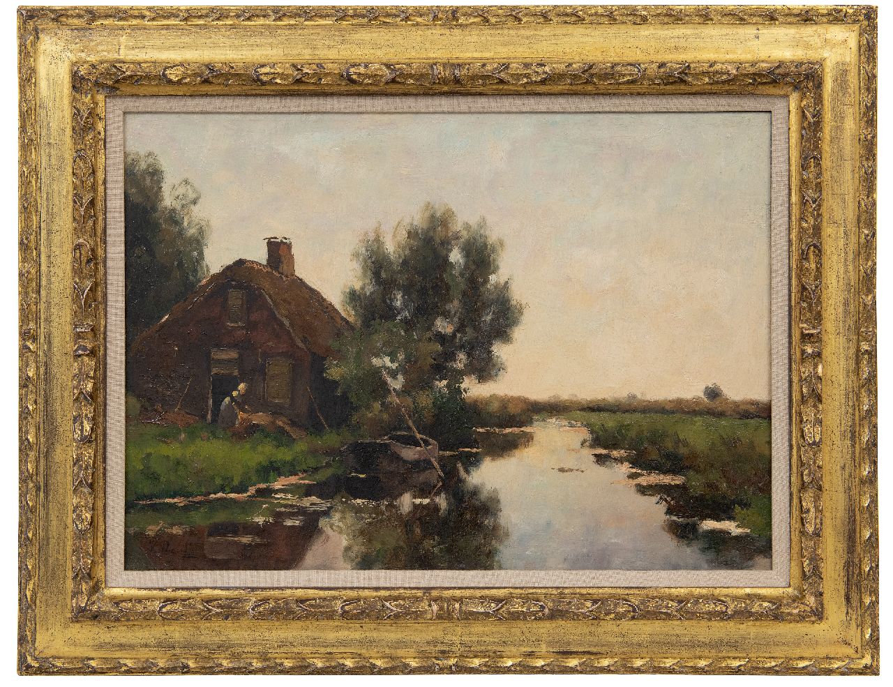 Bauffe V.  | Victor Bauffe | Gemälde zum Verkauf angeboten | Mühle an einem Polderkanal, Öl auf Leinwand 35,4 x 50,0 cm, Unterzeichnet u.l.