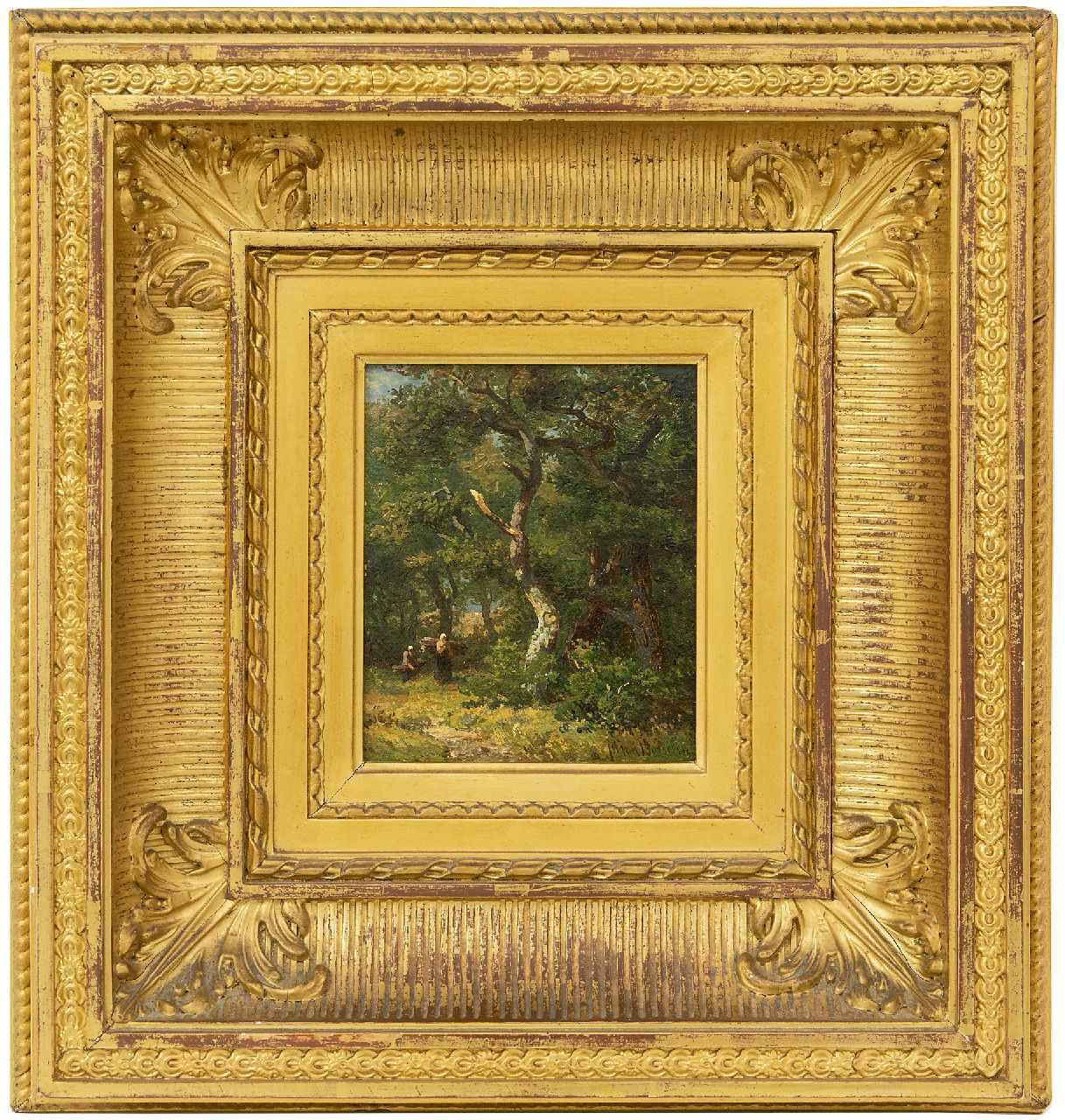 Borselen J.W. van | Jan Willem van Borselen, Waldlandschaft, Öl auf Holz 11,0 x 9,0 cm