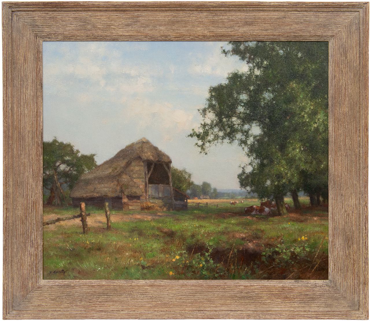 Holtrup J.  | Jan Holtrup | Gemälde zum Verkauf angeboten | Kuhscheune in Havelte, Öl auf Leinwand 50,2 x 60,2 cm, Unterzeichnet l.u.
