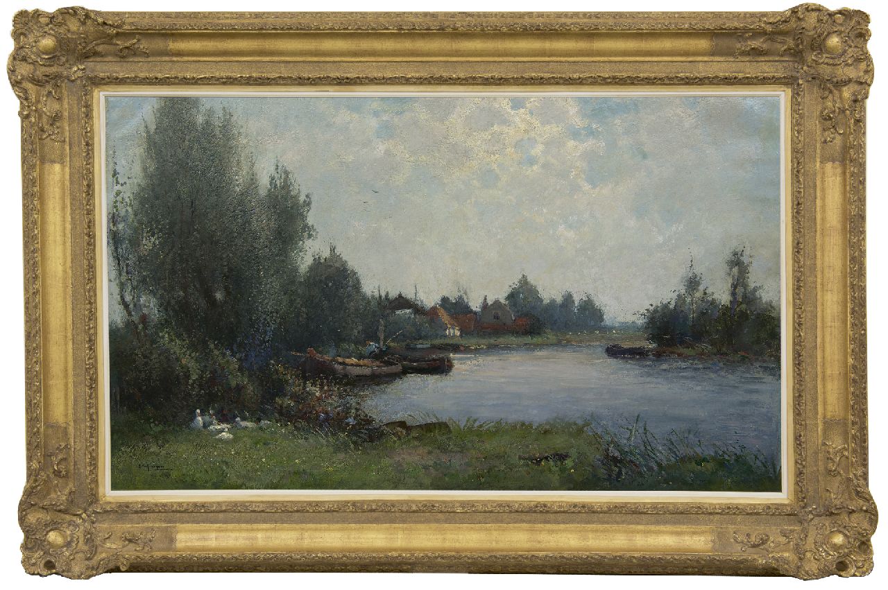 Schagen G.F. van | Gerbrand Frederik van Schagen | Gemälde zum Verkauf angeboten | Morgenstunde am Kaag, Öl auf Leinwand 65,5 x 110,5 cm, Unterzeichnet u.l. und datiert auf dem Keilrahmen 1916 Schagen G.F. van | Gerbrand Frederik van Schagen | Gemälde zum Verkauf angeboten | Morgenstunde am Kaag, Öl auf Leinwand 65,5 x 110,5 cm, Unterzeichnet u.l. und datiert auf dem Keilrahmen 1916