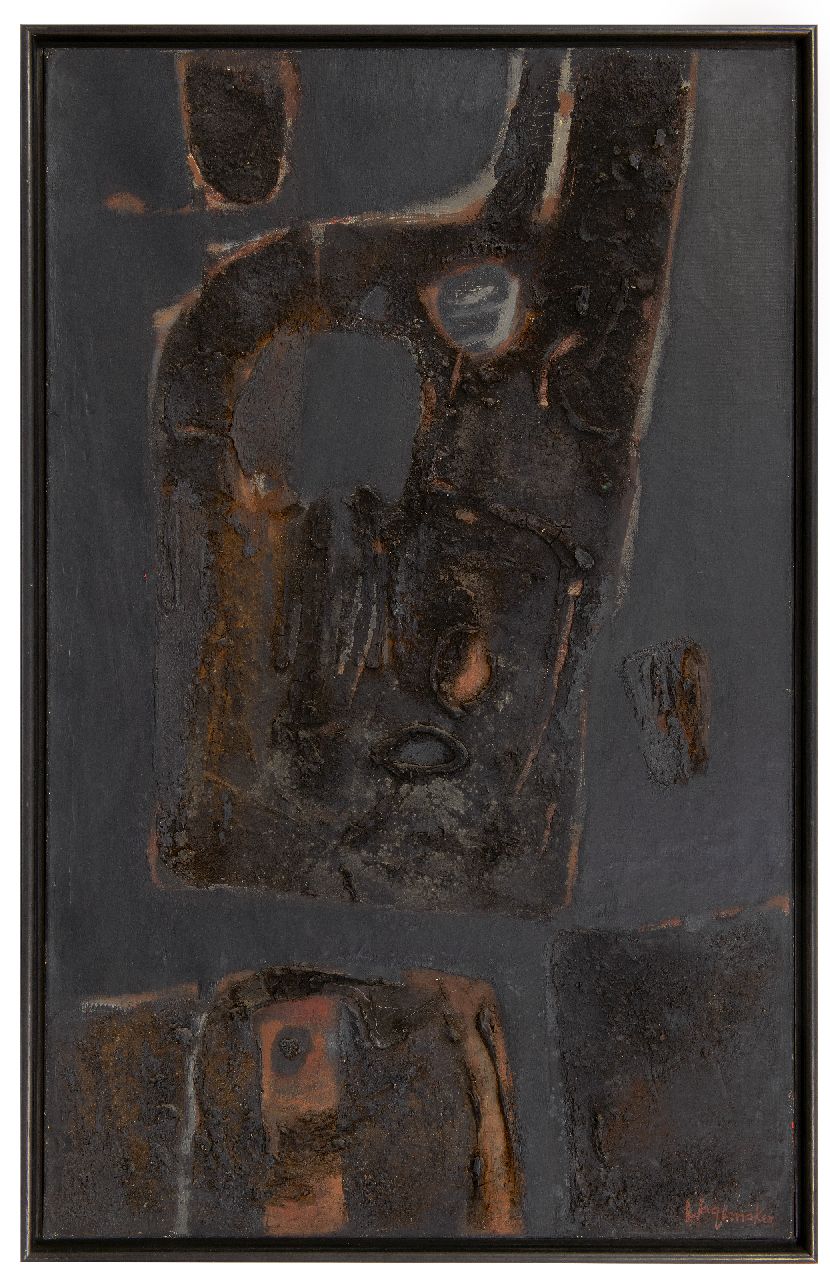 Wagemaker A.B.  | Adriaan Barend 'Jaap' Wagemaker | Gemälde zum Verkauf angeboten | Peinture Noire, Gemischte Technik auf Leinwand 93,7 x 59,0 cm, Unterzeichnet u.r. und datiert im Verso '56