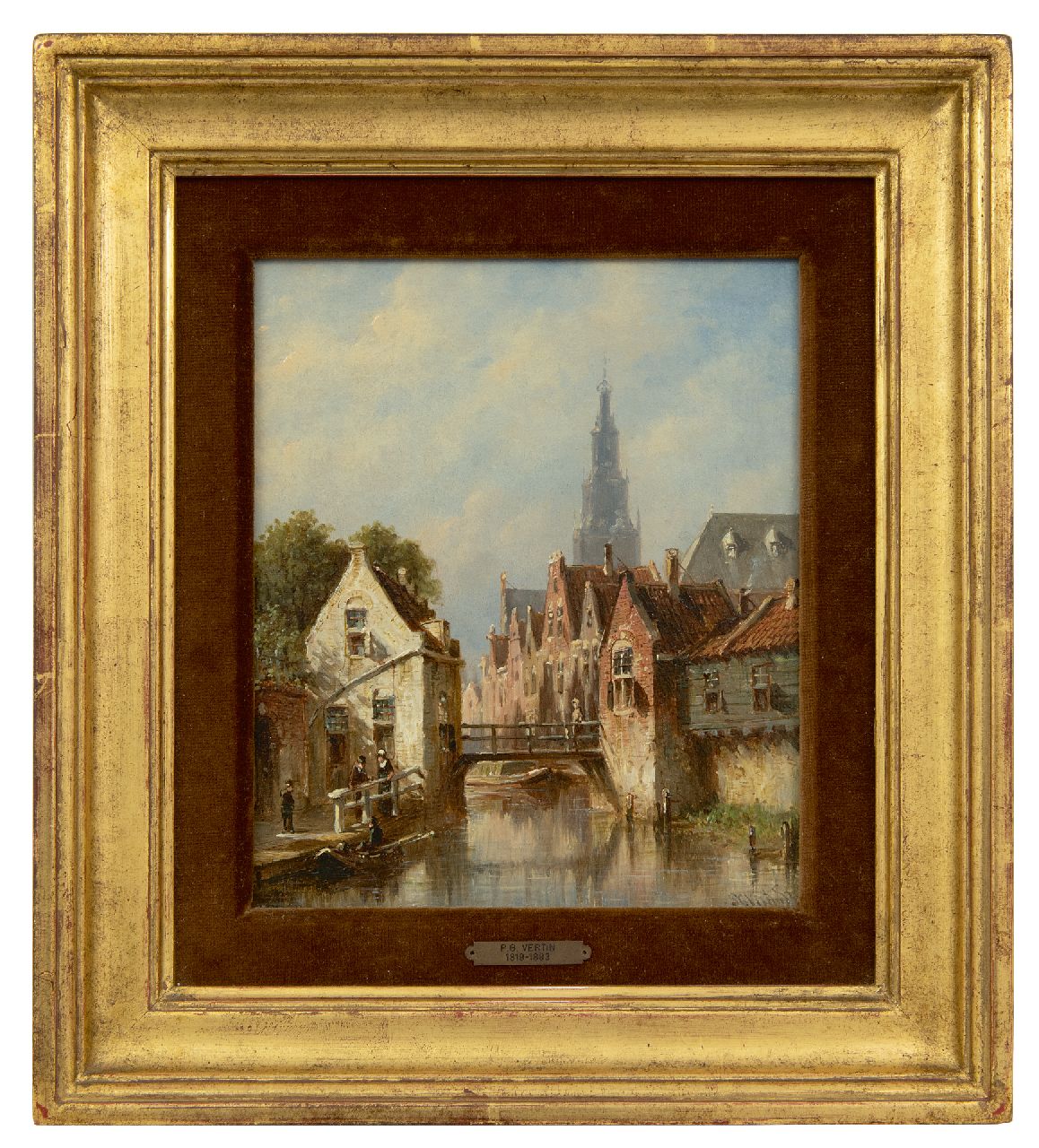 Vertin P.G. | Petrus Gerardus Vertin, Sonniger Stadtkanal, im Hintergrund der Alkmaar Waagtoren, Öl auf Holz 22,7 x 19,4 cm, Unterzeichnet l.u. und im Verso datiert 1881 Vertin P.G. | Petrus Gerardus Vertin, Sonniger Stadtkanal, im Hintergrund der Alkmaar Waagtoren, Öl auf Holz 22,7 x 19,4 cm, Unterzeichnet l.u. und im Verso datiert 1881