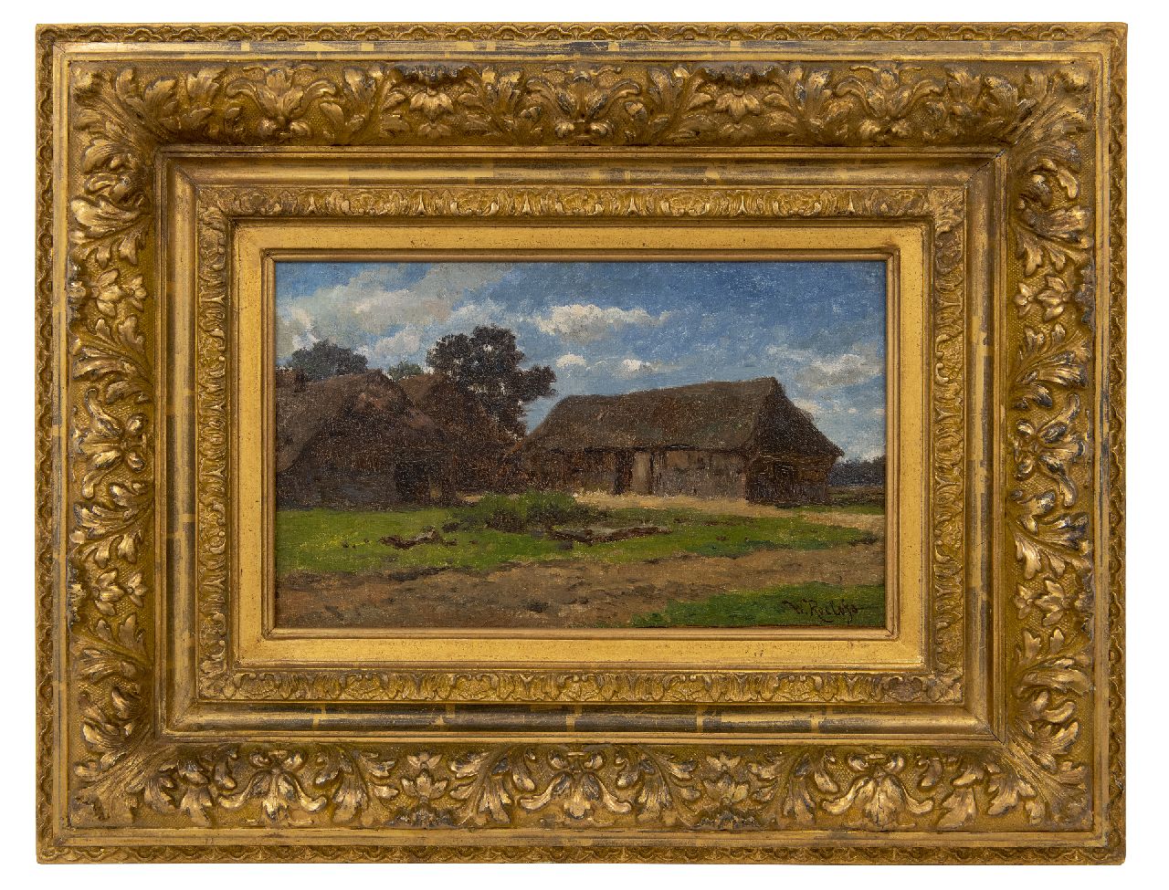 Roelofs W.  | Willem Roelofs | Gemälde zum Verkauf angeboten | Bauernhaus in Drenthe, Öl auf Leinwand auf Holz 24,8 x 39,6 cm, Unterzeichnet r.u.
