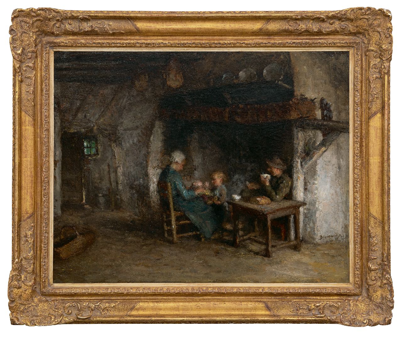 Blommers B.J.  | Bernardus Johannes 'Bernard' Blommers | Gemälde zum Verkauf angeboten | Eine Bauernfamilie, Öl auf Leinwand 57,4 x 71,4 cm, Unterzeichnet u.r.