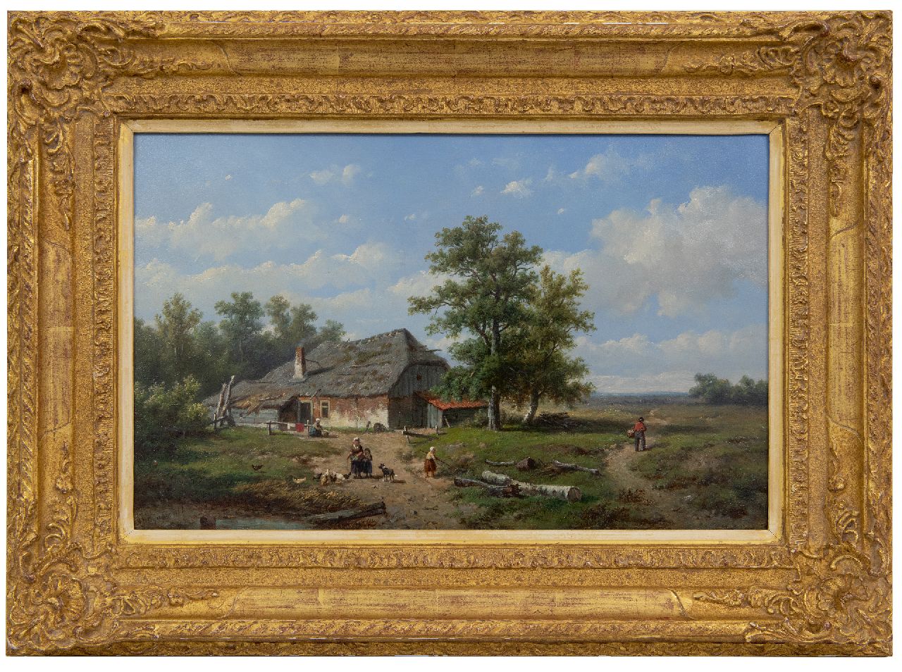 Wijngaerdt A.J. van | Anthonie Jacobus van Wijngaerdt | Gemälde zum Verkauf angeboten | Bauernhof auf dem Land, Öl auf Holz 27,5 x 43,5 cm, Unterzeichnet u.l.