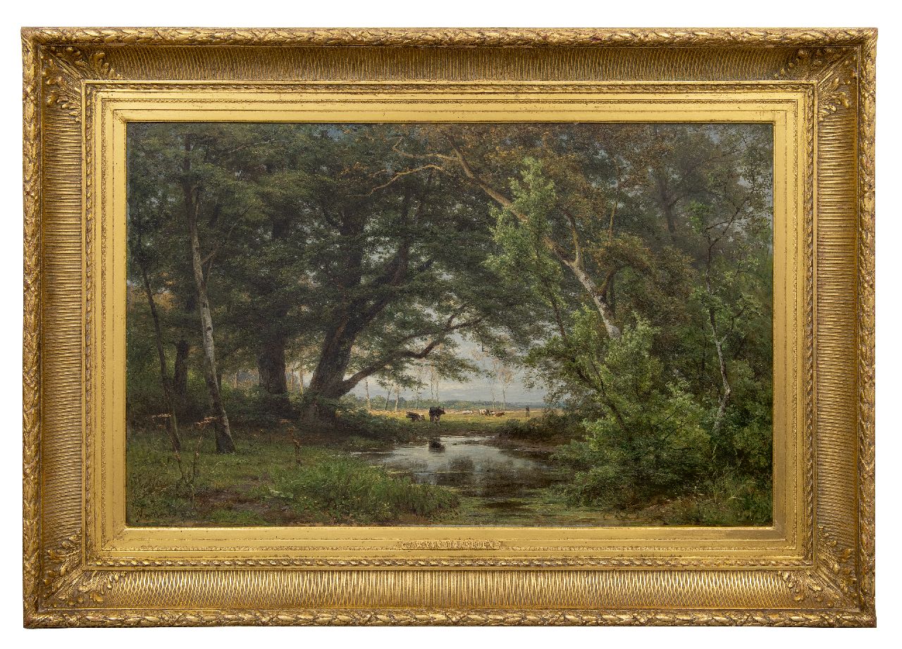 Borselen J.W. van | Jan Willem van Borselen | Gemälde zum Verkauf angeboten | Hindurchblick im Wald, Öl auf Leinwand 76,0 x 120,0 cm, Unterzeichnet l.u.