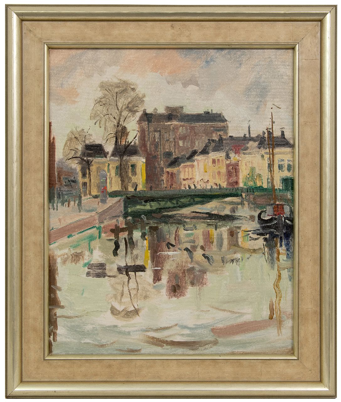 Walrecht B.H.D.  | Bernardus Hermannus David 'Ben' Walrecht, Die Steenstilbrücke, Groningen, Öl auf Leinwand 50,5 x 40,4 cm, Unterzeichnet auf den Keilrahm und zu datieren 1938